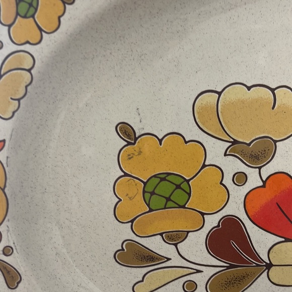 Vintage MCM Sanko Ware Country Flowers platter - Picture 5 of 8